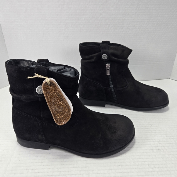 Birkenstock Sarnia Black Waxed Suede Chelsea Ankle Boots Size EU 36 narrow US 5 - Picture 2 of 13